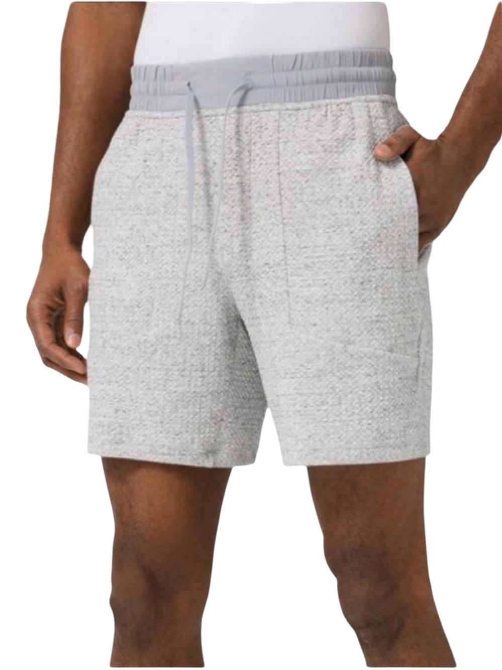 Men's Lululemon At Ease Short 7" Heathered Melody Light Grey Size X-Large EUC